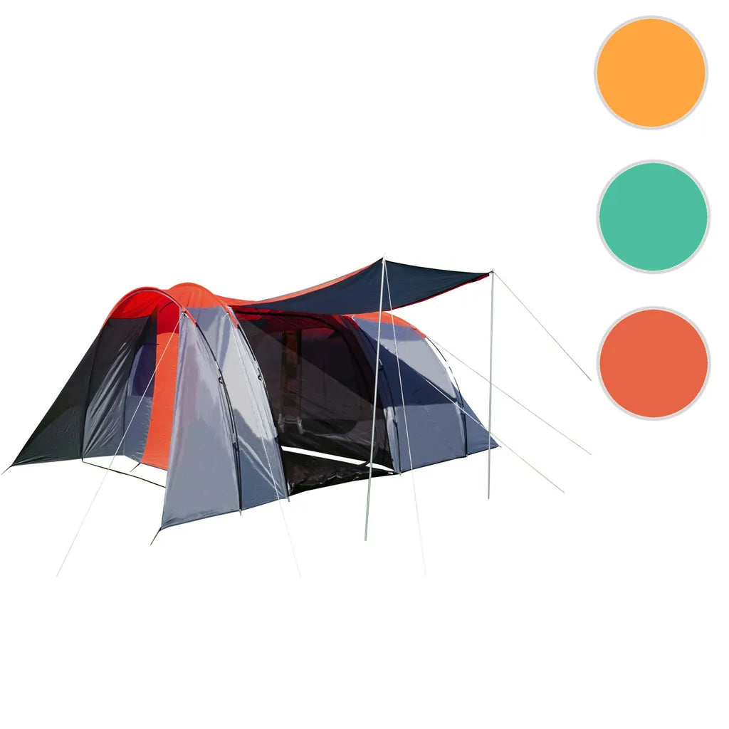  Campingzelt HWC-A99, 6-Mann Zelt Kuppelzelt Festival-Zelt, 6 Personen Rot/grau