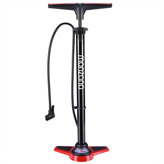  Monzana Standluftpumpe Inkl 3 Zusatzadapter 60/100 Cm Schlauch Luftpumpe Bis 7 Bar Für Fahrrad Auto Luftmatratze Motorrad , Model:12 Bar
