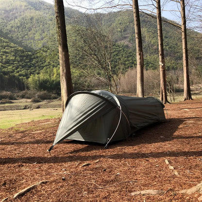  Ultraleichtes Einpersonenzelt, Wasserdichtes Campingzelt Fuer Outdoor-Rucksacktouren, Wandern, Angeln