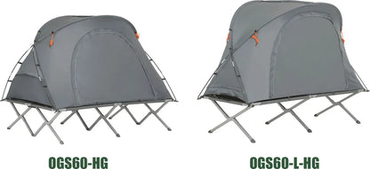  SoBuy OGS60-L-HG Feldbett Mit Zelt Feldbett 4in1-Zelt Mit Campingliege Schlafsack Wurfzelt Matratze Und Zubehör Zelt 2 Personen 2 Mann Zelt