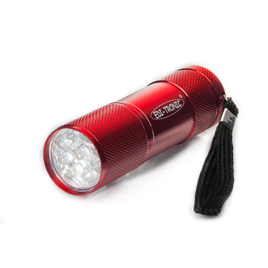  Taschenlampe 9 LED´s Rot Inkl. Batterien - LED Lampe Alu Leuchte Licht