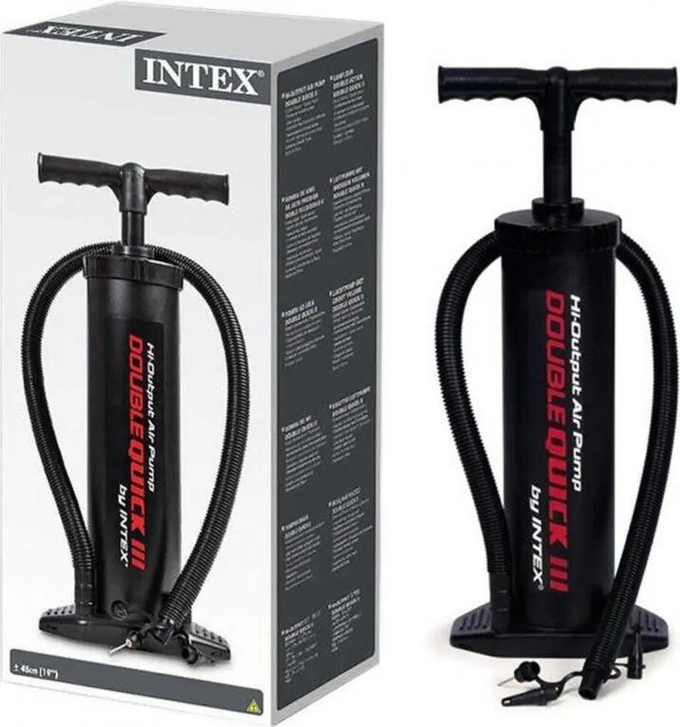  Intex 68615 Quick Doppelhub Luftpumpe, Höhe: Ca. 48 Cm - Farbe: Schwarz