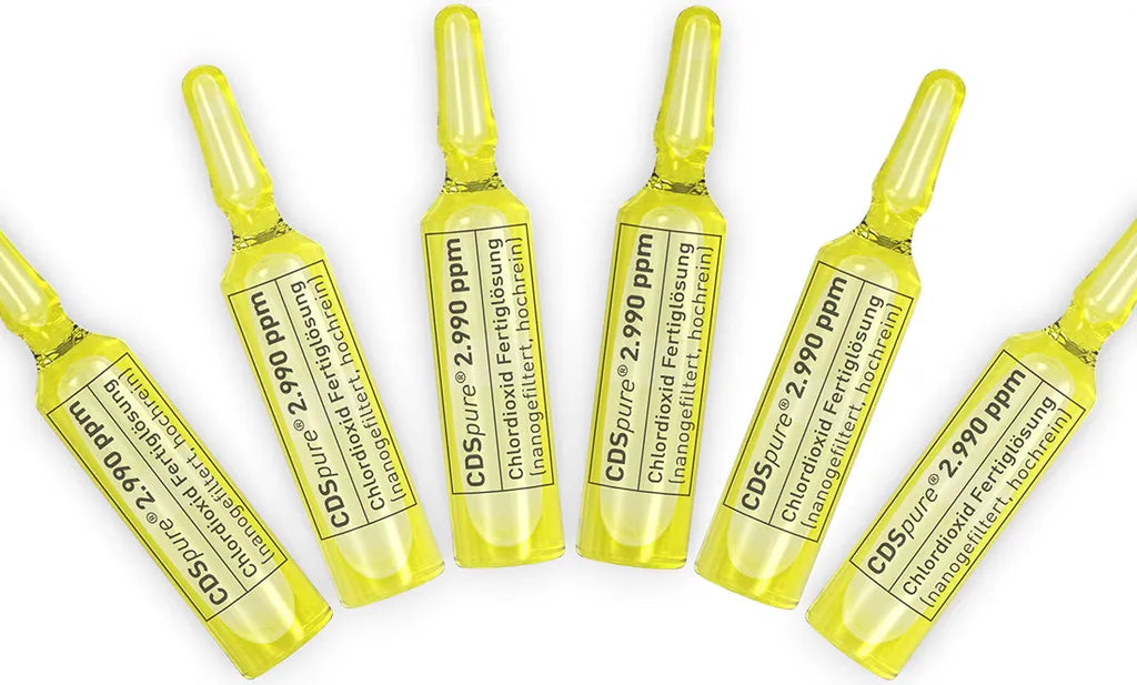  AQUARIUS Pro Life ® - CDSpure 6x5ml I Nanogefiltert & Hochrein I Chlordioxid-Fertiglösung (0,299%) In Klarglas Ampullen I 5 Jahre Ungekühlt Haltbar I 2990ppm I CDL Tropfen I Premium CDS I Das Original