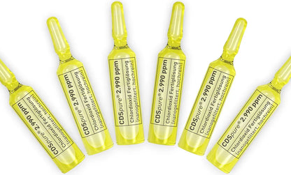  AQUARIUS Pro Life ® - CDSpure 6x5ml I Nanogefiltert & Hochrein I Chlordioxid-Fertiglösung (0,299%) In Klarglas Ampullen I 5 Jahre Ungekühlt Haltbar I 2990ppm I CDL Tropfen I Premium CDS I Das Original
