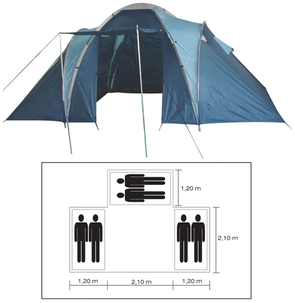  Familienzelt 6 Personen Zelt Campingzelt Iglu-Zelt 6 Mann Zelt Mit Vordach