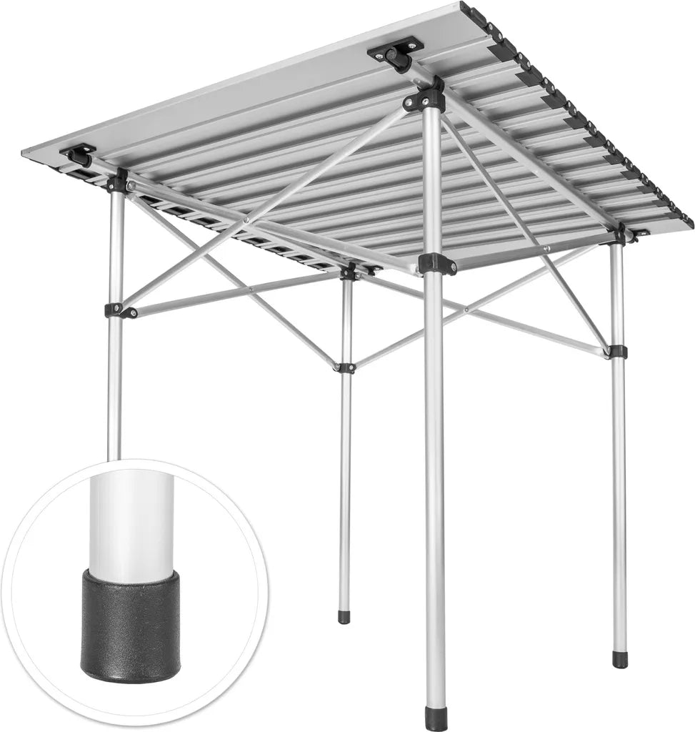  Tectake Camping Klapptisch Aus Aluminium Inkl. Tasche 70x70x70cm - Grau