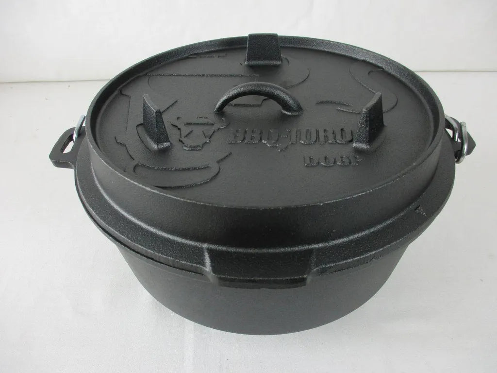  BBQ-Toro Dutch Oven DO6P, 7,3 L Premium Gusseisen Kochtopf, Gusstopf