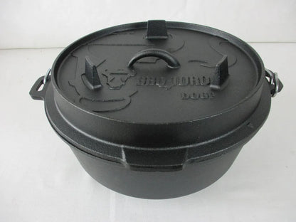  BBQ-Toro Dutch Oven DO6P, 7,3 L Premium Gusseisen Kochtopf, Gusstopf