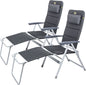  Camp 4 Set 2x Campingstuhl "Grenoble" 2x Fußteil 2x Nackenpolster Für Wohnwagen