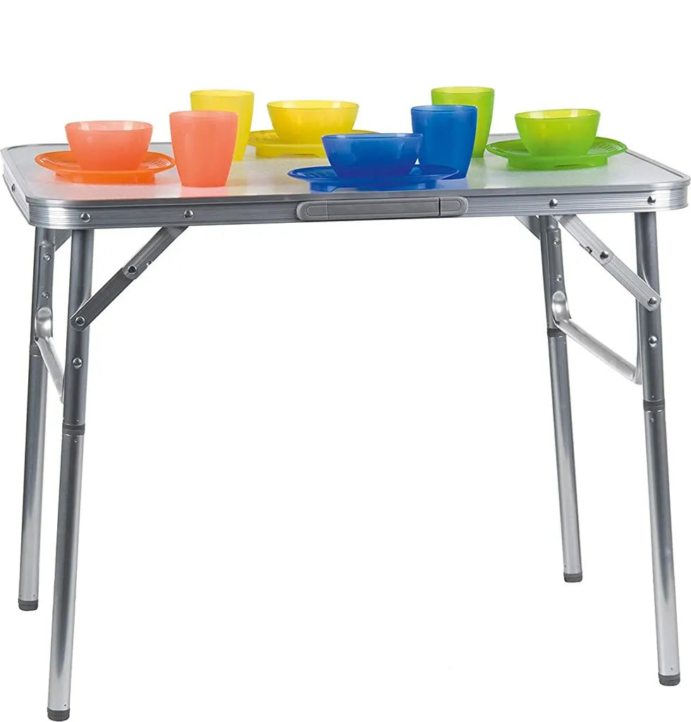  Camp Active Campingtisch - Klappar - Leicht - Höhenverstellbar Von 25 Bis 59CM - Tischplatte 75 X 55 CM - Aluminium/MDF - Weiß