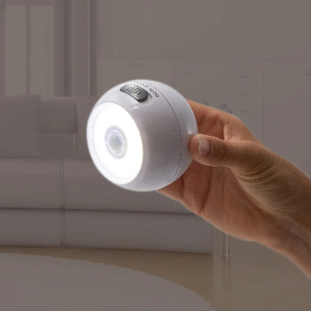  HandyLUX LightBall LED Powerlicht- Ball - 360 Grad Drehbar - Magnetisch - Batterie-Leuchte | Taschenlampe - Bewegungssensor - Nachtlicht - Safe Touch Oberfläche - 4 Stück