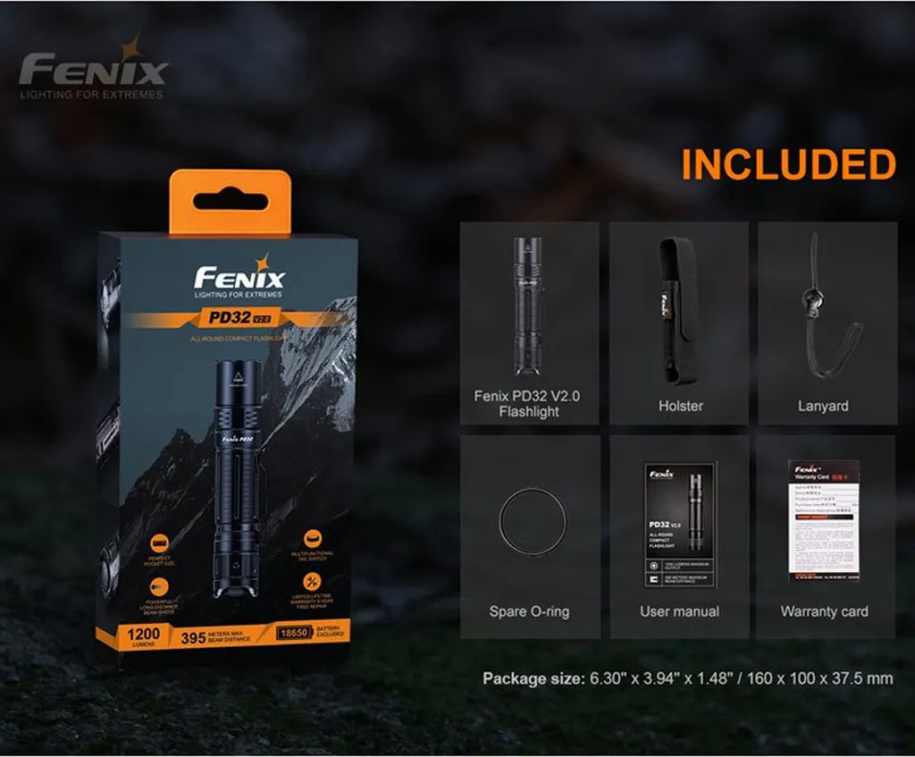  Fenix PD32 V2.0 LED Taschenlampe 1200 Lumen