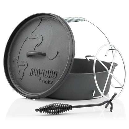  BBQ-Toro Dutch Oven DO12AX, 10,7 L Alpha Gusseisen Kochtopf, Gusstopf