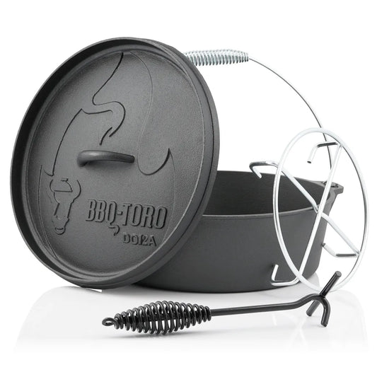  BBQ-Toro Dutch Oven DO12AX, 10,7 L Alpha Gusseisen Kochtopf, Gusstopf