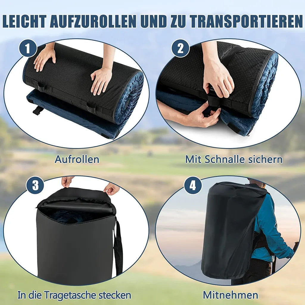  COSTWAY Isomatte Camping, Campingmatratze Aus Memory-Schaum, Leichte Schlafmatte Mit Flanellbezug, Inkl. Tragetasche, Gästematratze Für Reisen, Wandern, Zuhause, 183 X 62,5 X 6,5 Cm