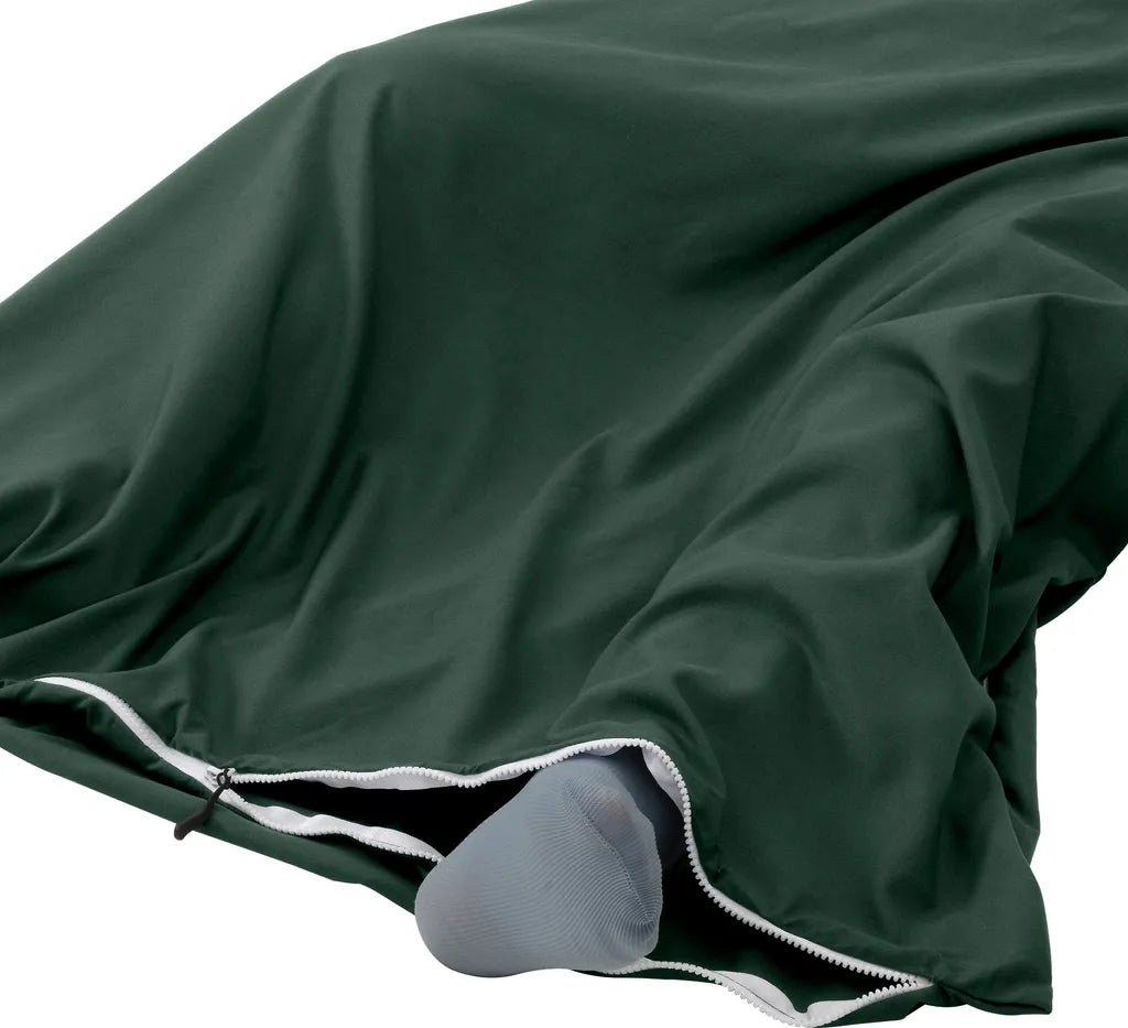  Traveler's Pal Hüttenschlafsack Aus 100% Baumwolle - Schlafsack Mit Reißverschluss An Seite Und Fußende - Leichter Und Dünner Inlett Sommerschlafsack Atmungsaktiv Und Hautfreundlich Patinagrün