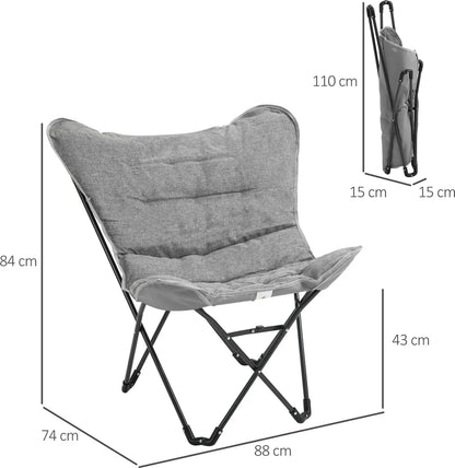  Outsunny Campingstuhl Tragbar Klappbar Gartensessel Regiestuhl Klappsessel Modern Design Für Outdoor Picknick Max. Belastung 120 Kg Hellgrau 88 X 74 X 84 Cm