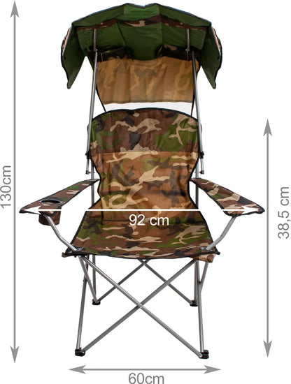  Angelstuhl Klappstuhl Campingstuhl Bis 120 Kg Faltbar Mit Tragetasche Dach 10044, Farbe:Grün