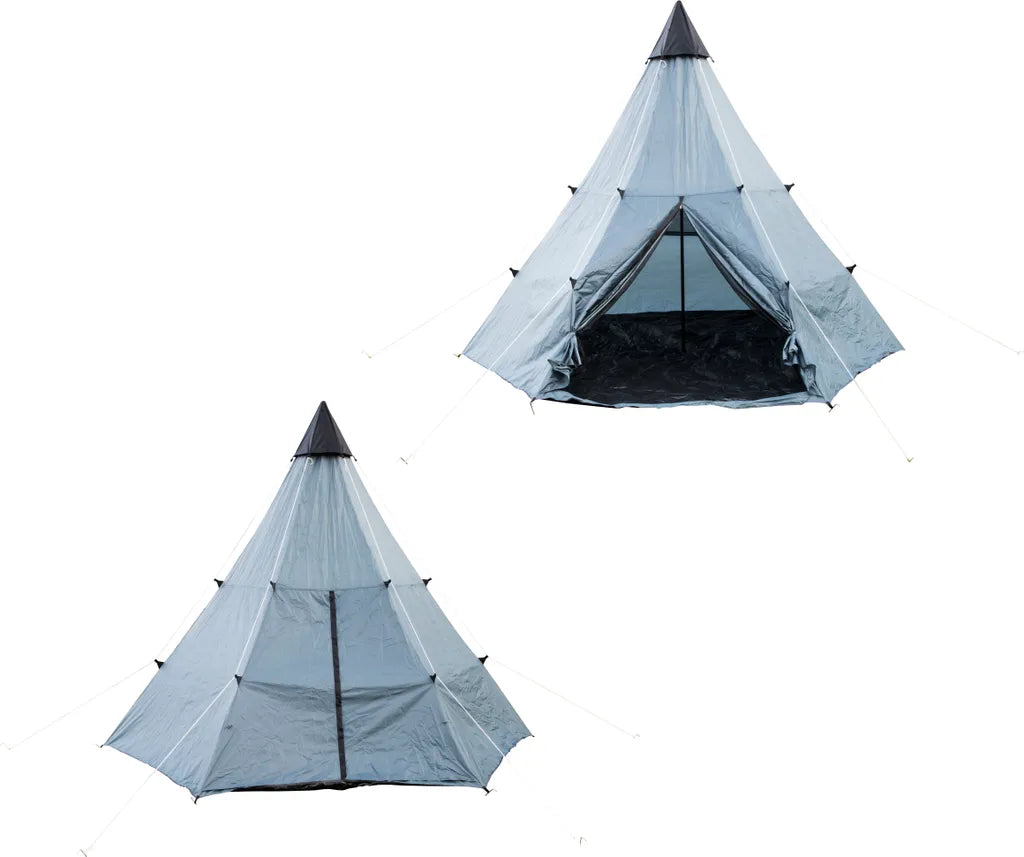  Tipi Zelt - 4 Personen - 360 X 360 X 260cm - Grau/Anthrazit
