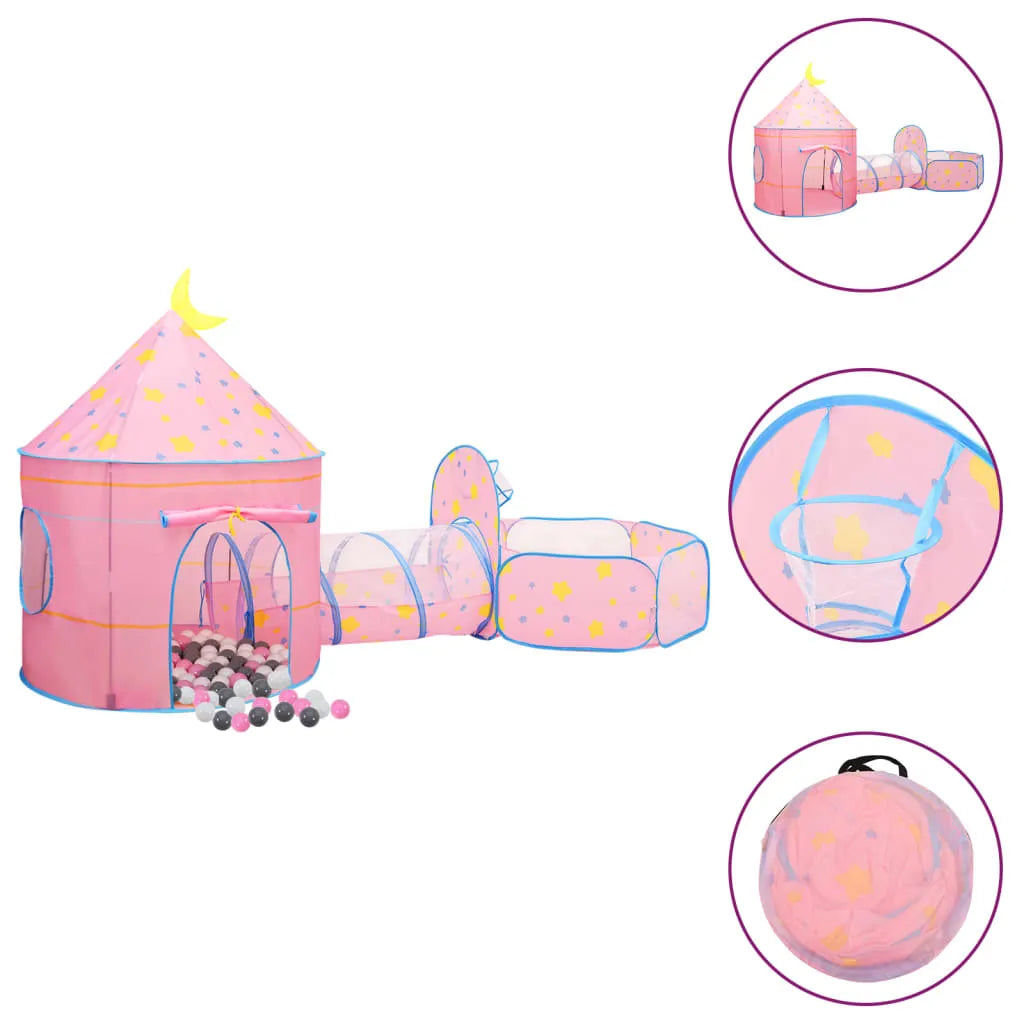  VidaXL Spielzelt Mit 250 Bällen Rosa 301x120x128 Cm