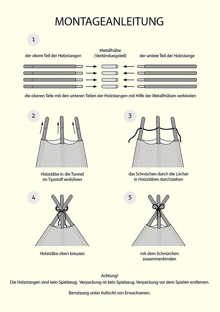  Amilian Tipi Zelt Für Kinder, Spielzelt Mit Gepolsterter Matte / Tipidecke / Bodenmatte Und Dekokissen, Zelt Kinderzimmer, Tippi Teepee