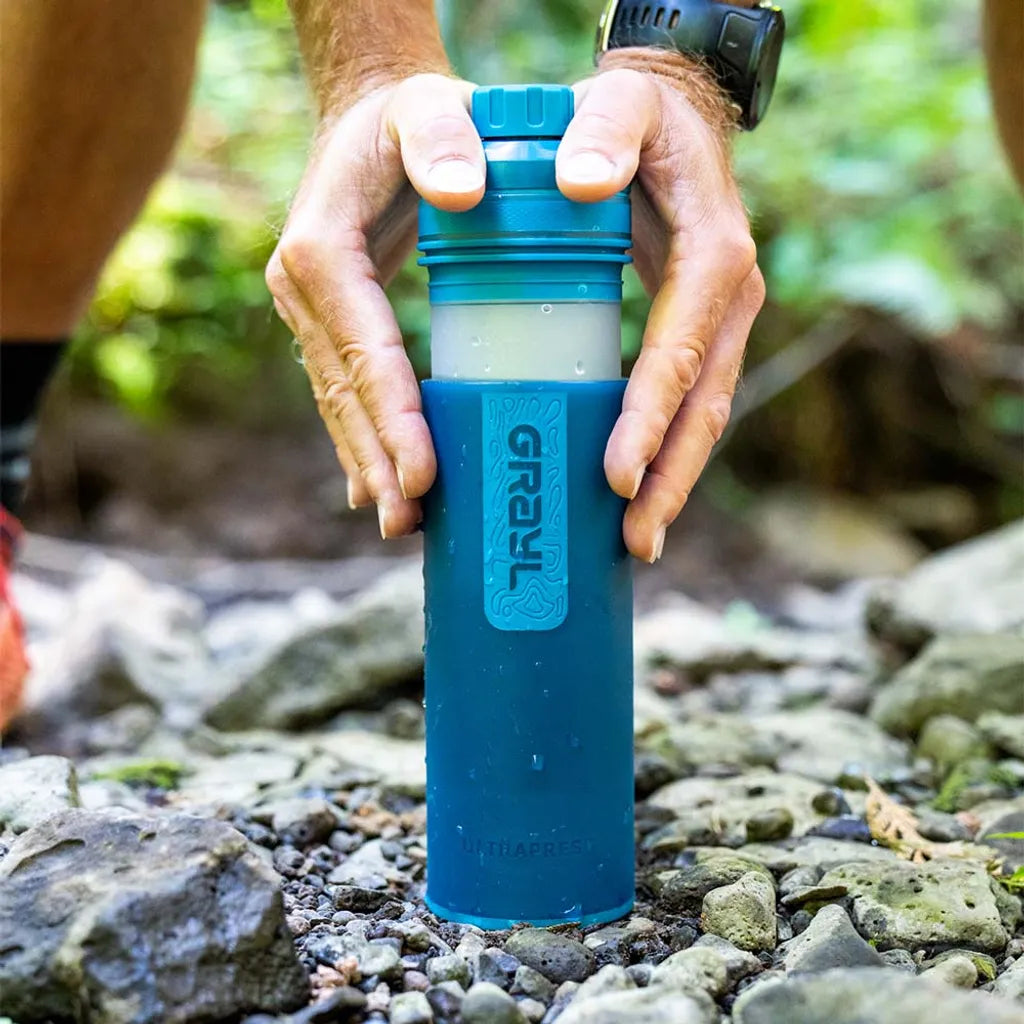  Grayl UltraPress Outdoor- & Reisewasserfilter, Forest Blue Mit 1 Ersatzfilter