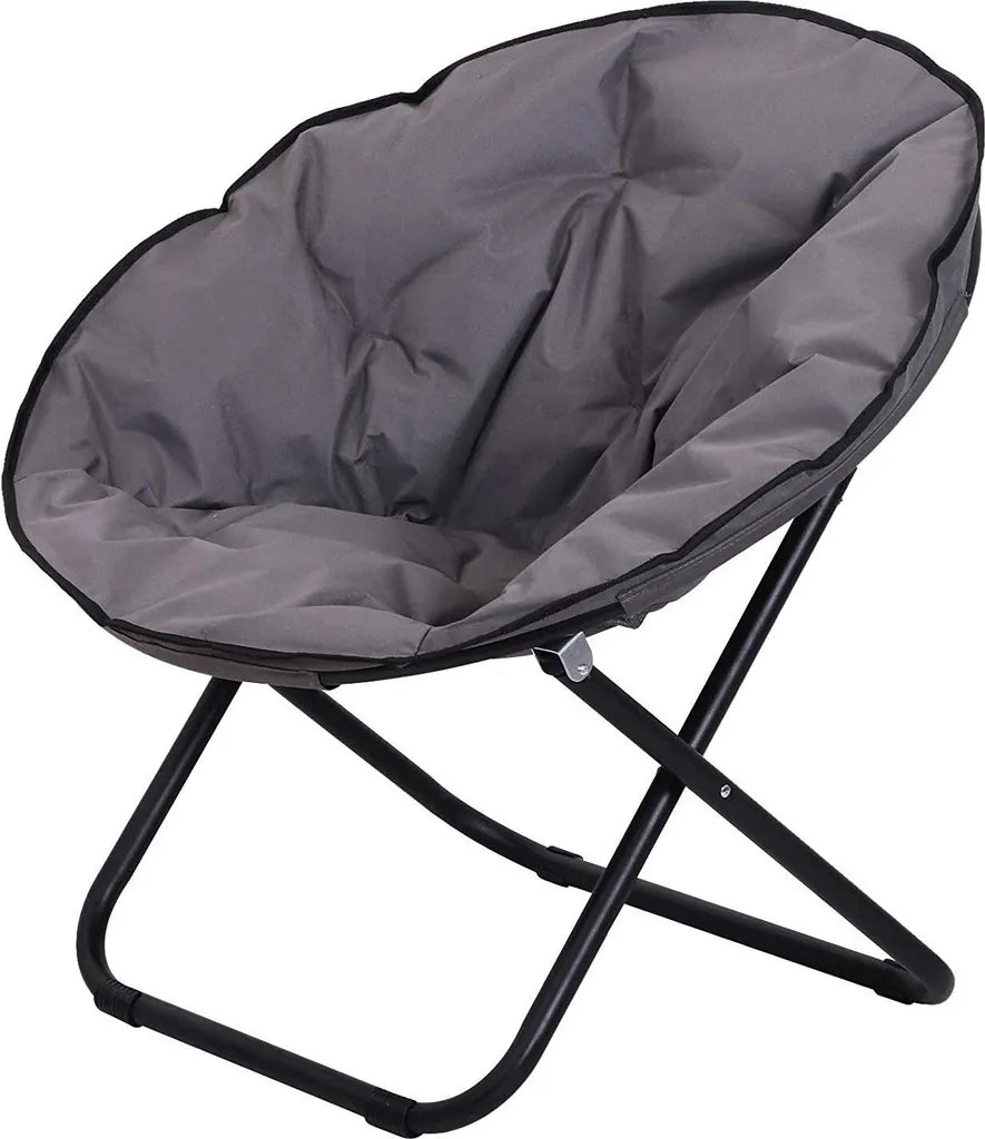  Outsunny Klappstuhl Klappsessel Campingstuhl Gartenstuhl Polstersessel Lounge Sessel Faltbar Metall + Oxfordstoff Grau 80 X 80 X 75 Cm