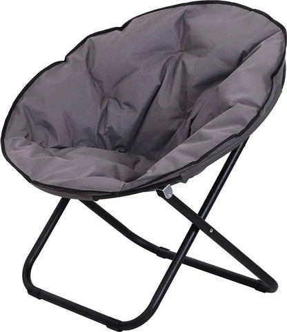  Outsunny Klappstuhl Klappsessel Campingstuhl Gartenstuhl Polstersessel Lounge Sessel Faltbar Metall + Oxfordstoff Grau 80 X 80 X 75 Cm