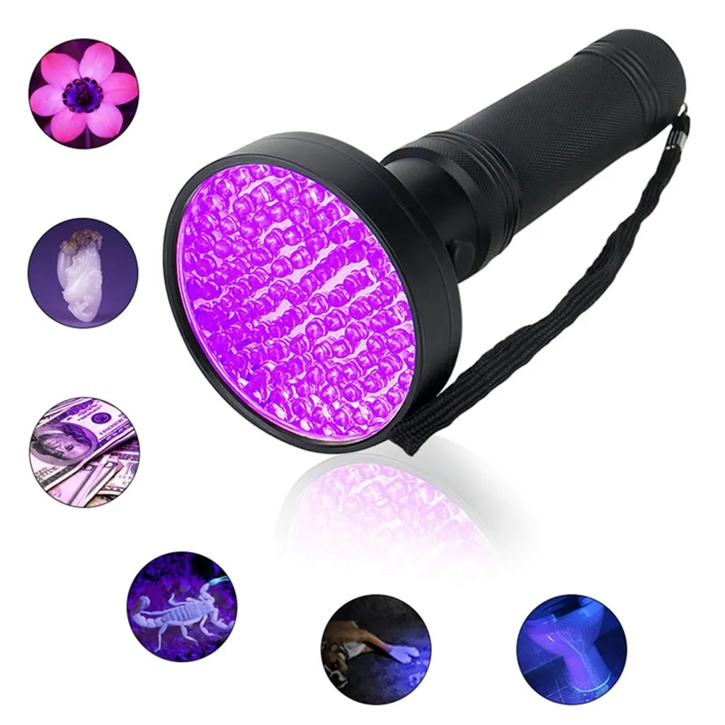  UV Lampe 100 LED Taschenlampe Scorpion Bernstein Schwarzlicht Handlampe UV Taschenlampe