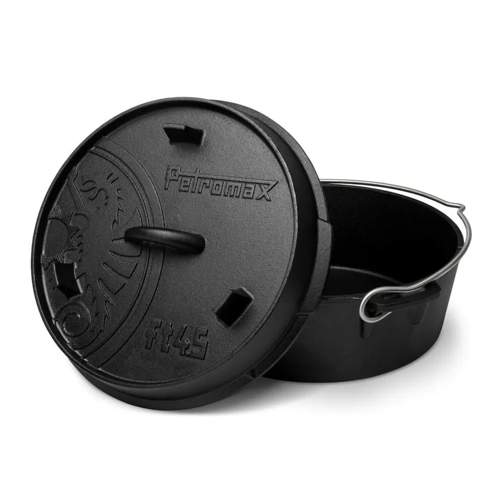  Petromax Feuertopf Ft4.5-t - Dutch Oven - Gusstopf - Mit Planem Boden - 3,5L - 2-5 Personen
