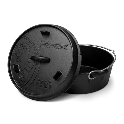  Petromax Feuertopf Ft4.5-t - Dutch Oven - Gusstopf - Mit Planem Boden - 3,5L - 2-5 Personen