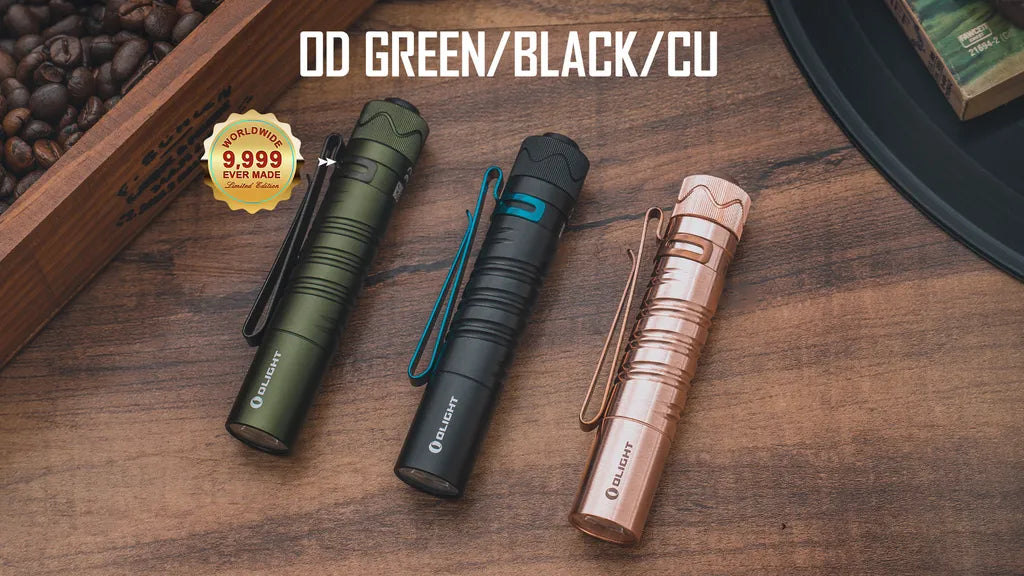  Olight I5R EOS Taschenlampe 350 Lumen Kalt Weiße LED 64 Meter Rechweite Und 37 Stunde Laufzeit Mit Heckschalter 1420mAh Batterie Per USB Wiederaufladbar Grün