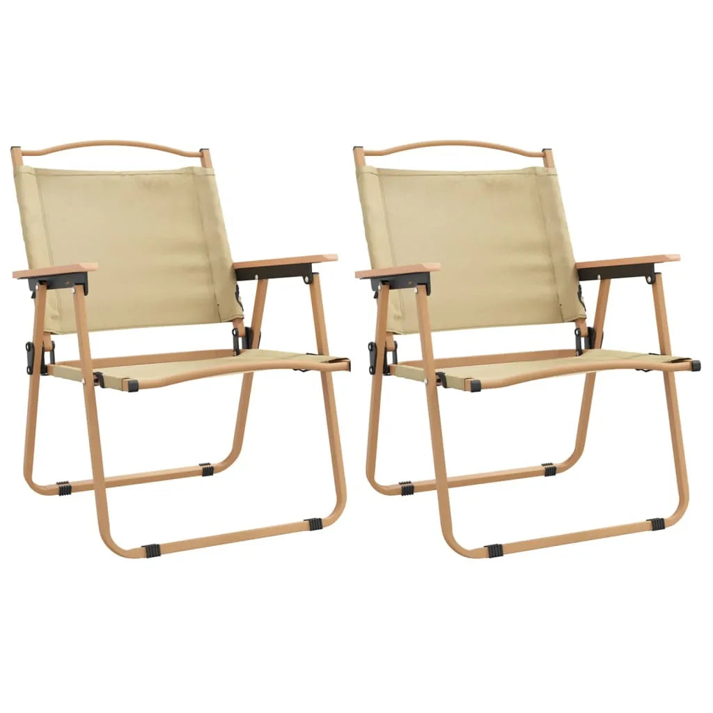  VidaXL Campingstühle 2 Stk. Beige 54x55x78 Cm Oxford-Gewebe