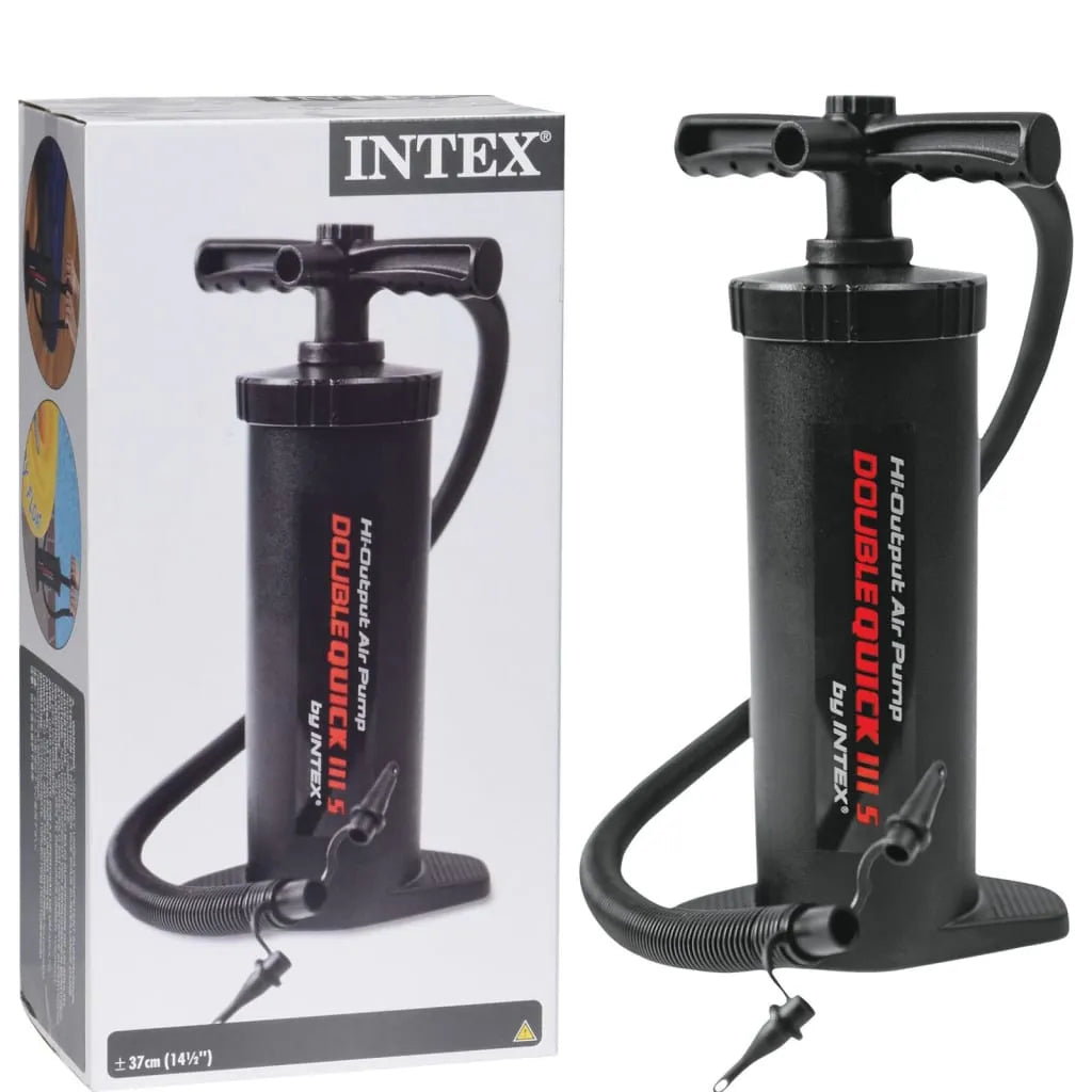  Intex Doppelhub Luftpumpe Double Quick IIIS 37cm 7/10/18mm Adapter