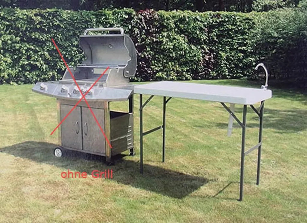  Campingtisch / Spültisch Mit Spüle Und Abfluss 115x60 Cm