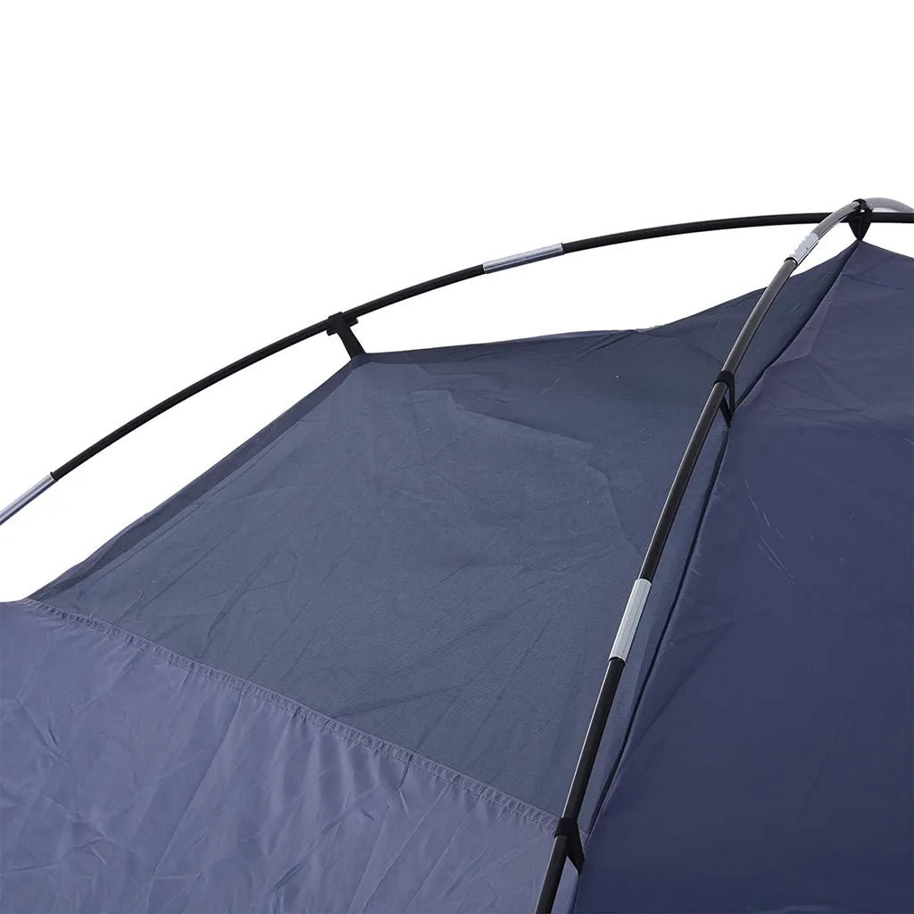  Outsunny Doppelwandzelt Kuppelzelt Outdoor Iglu Familienzelt Für 4 Personen 4 Jahreszeiten Wasserdicht Mit Tragetasche Moskitonetz Tür Polyester + Glasfaser Blau 250 X 300 X 130 Cm