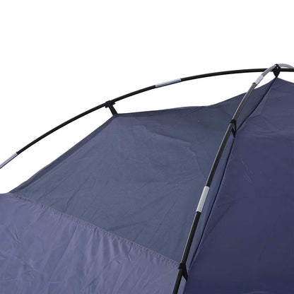  Outsunny Doppelwandzelt Kuppelzelt Outdoor Iglu Familienzelt Für 4 Personen 4 Jahreszeiten Wasserdicht Mit Tragetasche Moskitonetz Tür Polyester + Glasfaser Blau 250 X 300 X 130 Cm