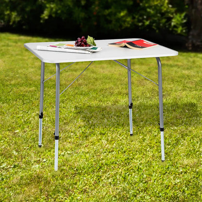 Tectake Camping Klapptisch Höhenverstellbar 80x60x68cm - Grau
