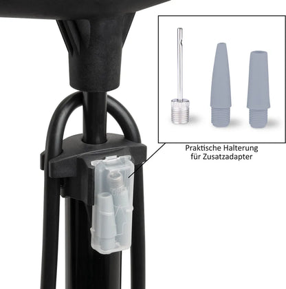  Monzana Standluftpumpe Inkl 3 Zusatzadapter 60/100 Cm Schlauch Luftpumpe Bis 7 Bar Für Fahrrad Auto Luftmatratze Motorrad , Model:12 Bar