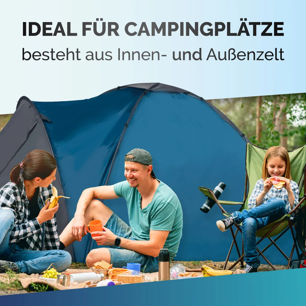  DUNLOP Campingzelt - Kuppelzelt Für 3 Personen - Wasserfest - 210 X 220 X 130 Cm - Inkl. Tragetasche