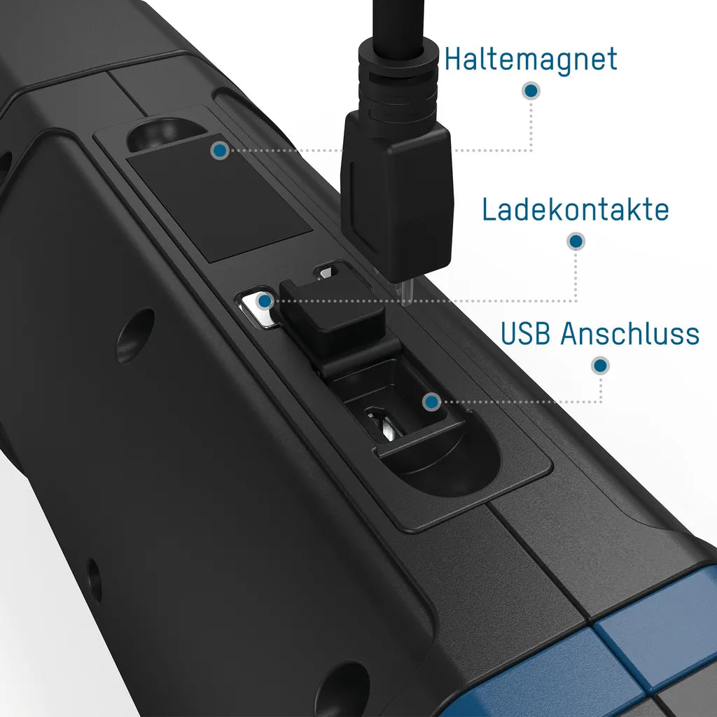  ANSMANN Akku LED Handscheinwerfer Aufladbar - Mit 3 Modi (100%, 30%, Blinken)