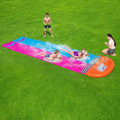  Bestway Sport H2OGO!™ 2er-Wasserrutsche Mit Aufblasbaren Lama-Schwimmtieren 488 Cm Wasserspielzeug Wasserspaß 0