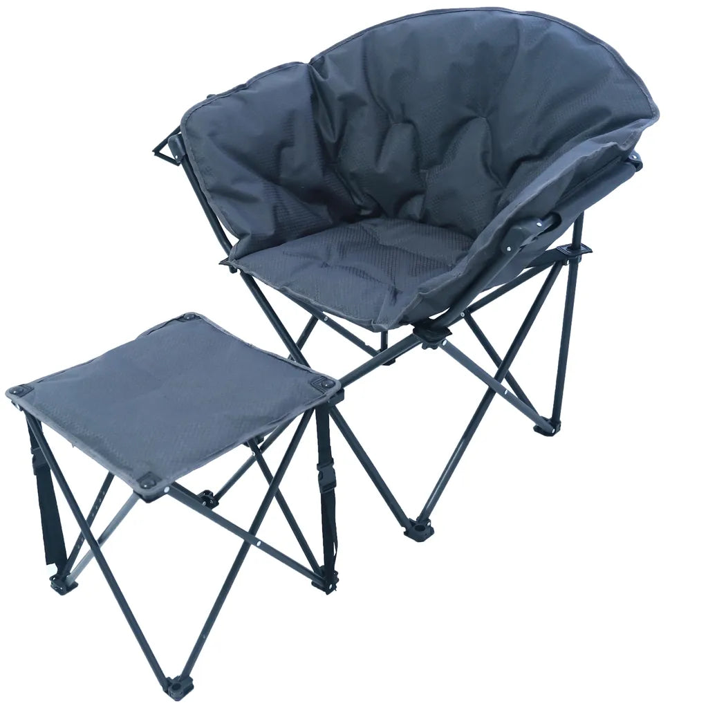  Campingstuhl Set Mit Hocker Faltbar Gepolstert Rip Stop Polyester