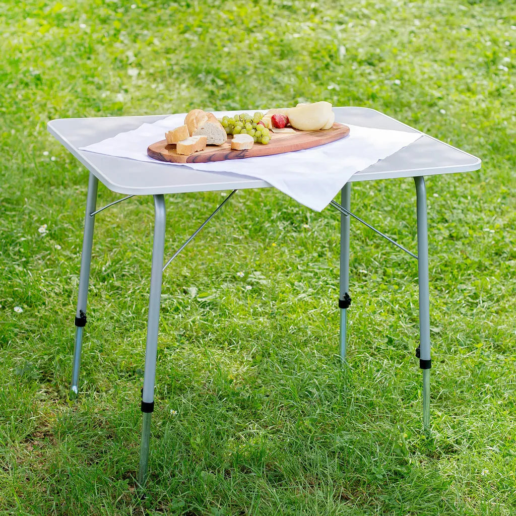  Tectake Camping Klapptisch Höhenverstellbar 80x60x68cm - Grau