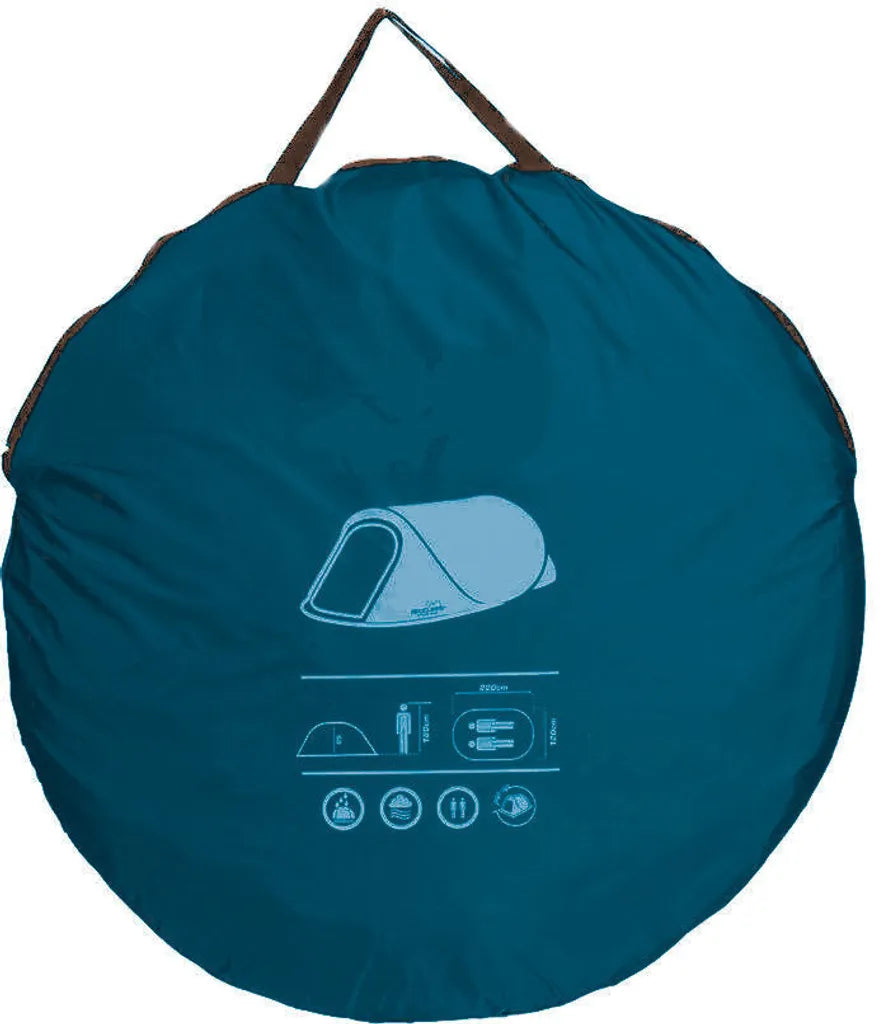  Pop Up Wurfzelt Für 2 Personen - 220 X 120 Cm / Blau - Camping Festival Automatik Trekking Zelt