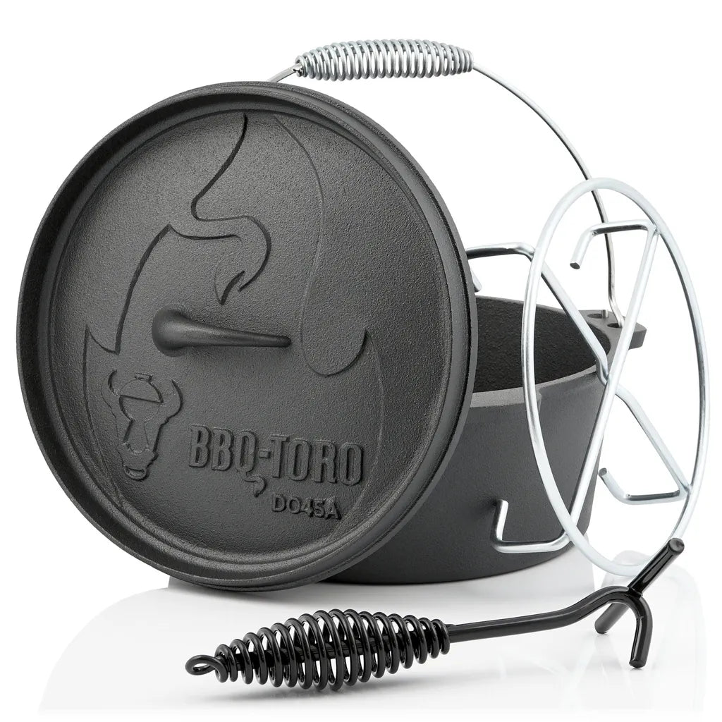  BBQ-Toro Dutch Oven DO45AX, 3,1 L Alpha Gusseisen Kochtopf, Gusstopf