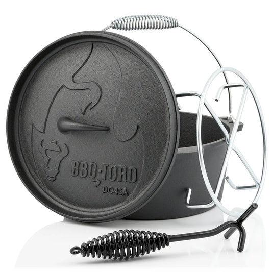  BBQ-Toro Dutch Oven DO45AX, 3,1 L Alpha Gusseisen Kochtopf, Gusstopf