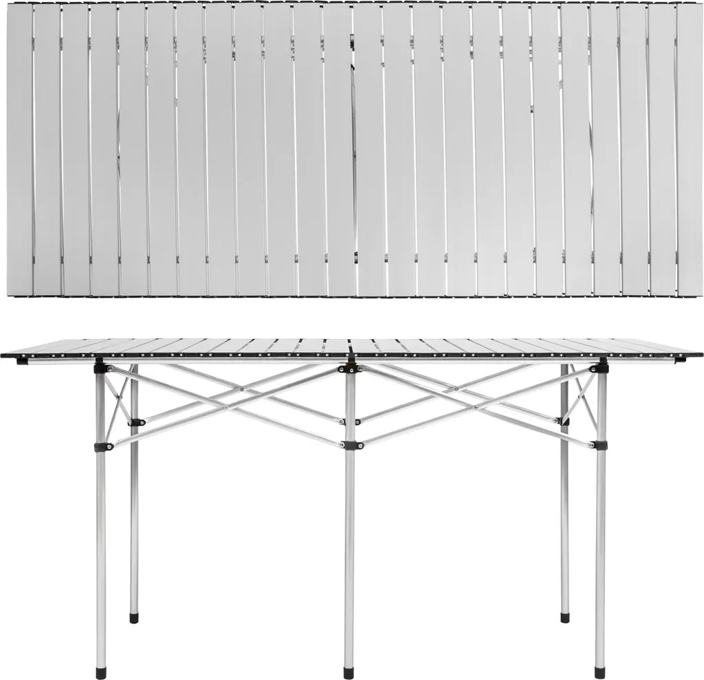  Tectake Camping Klapptisch Aus Aluminium Inkl. Tasche 140x70x70cm - Grau