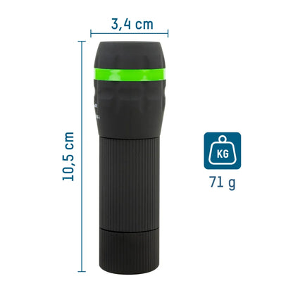Ansmann Hycell Mini LED Taschenlampe Zoombar Und Fokussierbar Inkl. AAA Batterien + 40 AAA Batterien Gratis