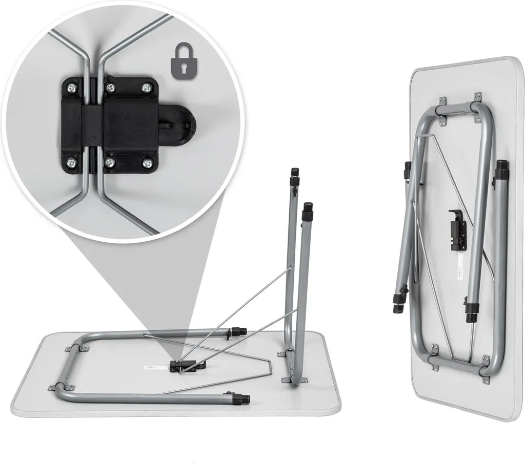  Tectake Camping Klapptisch Höhenverstellbar 80x60x68cm - Grau